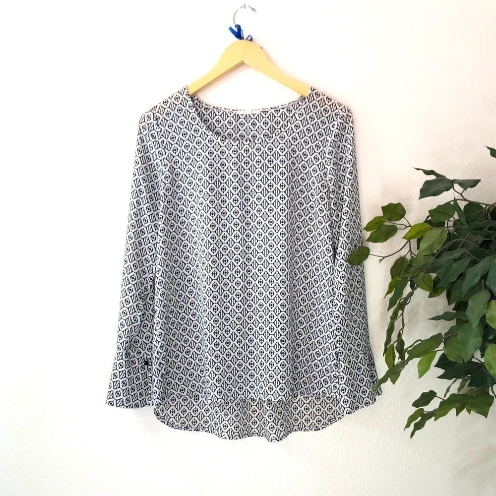 Pleione Flare Sleeve Flowy Top